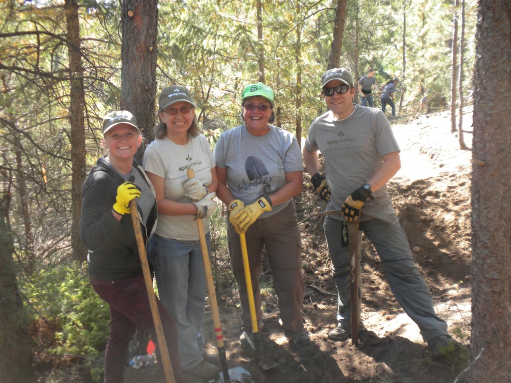 Volunteers help repair the trail