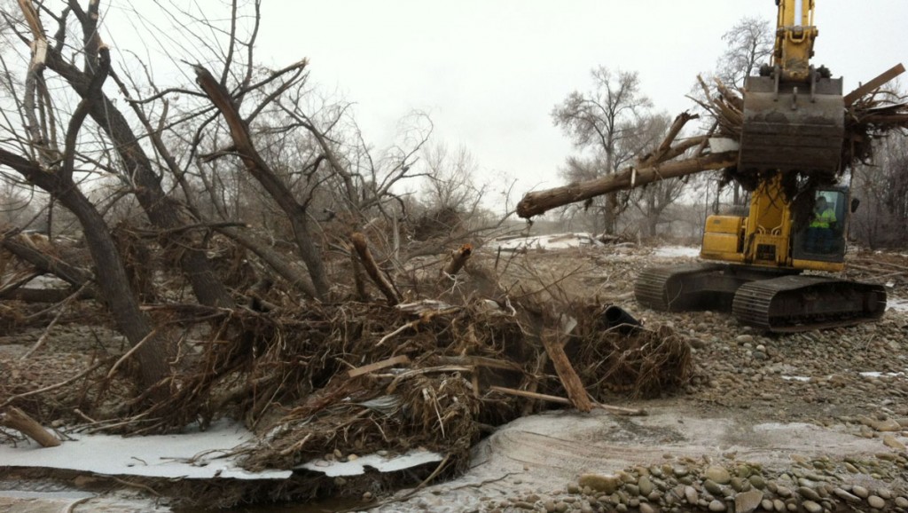Debris removal along St. Vrain Creek