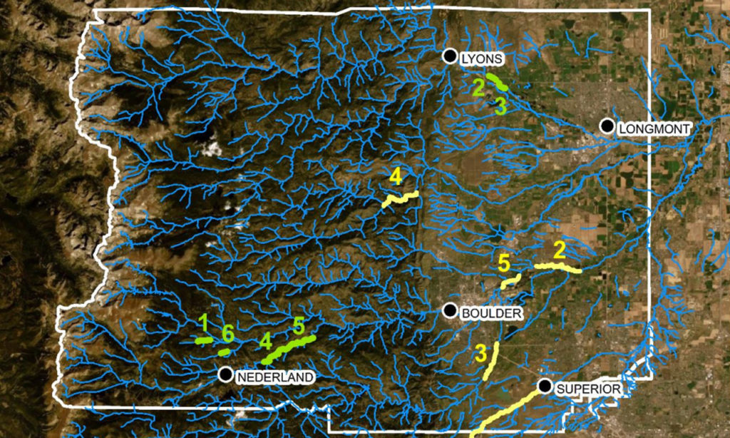 Boulder County streams map