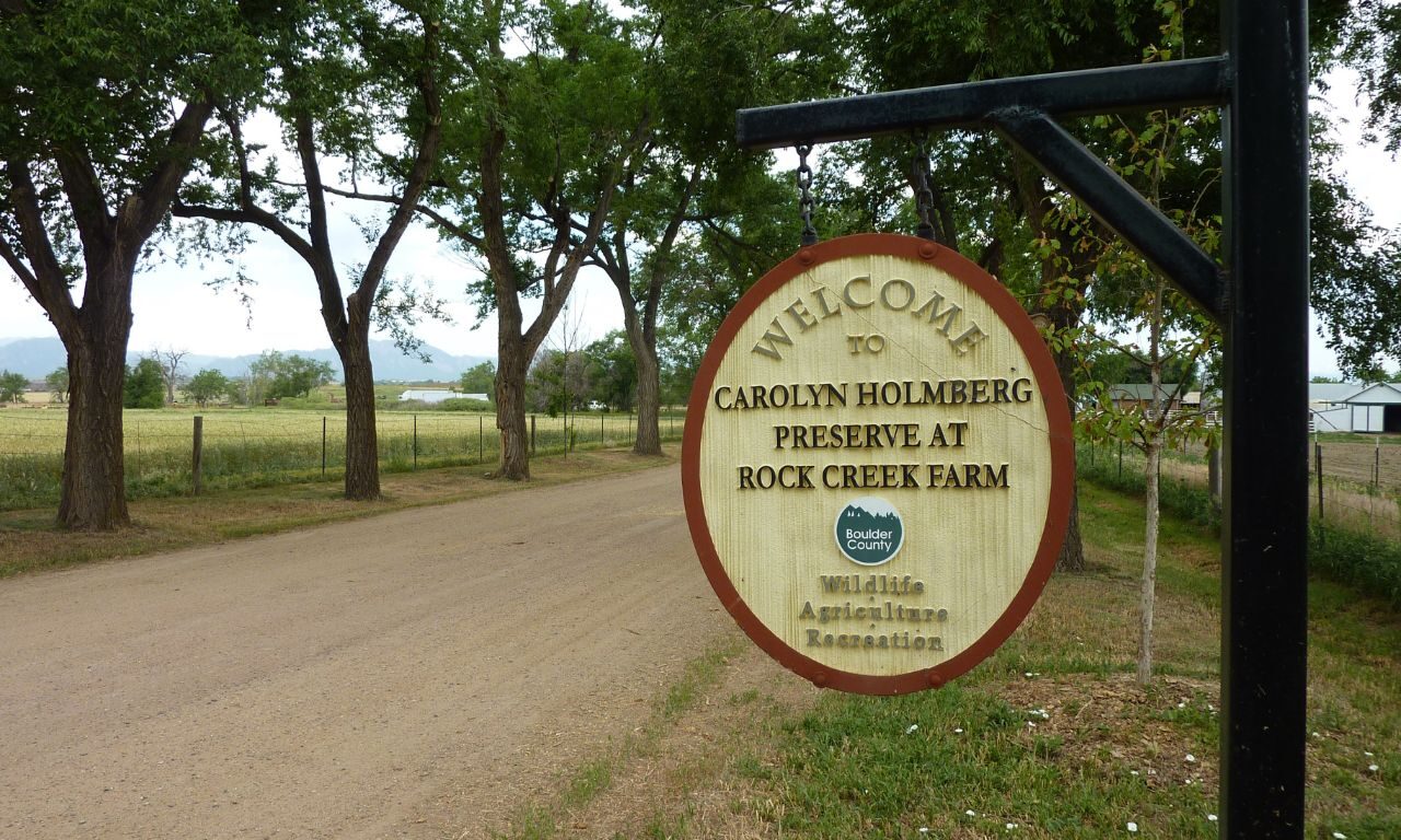 Entrance sign to the Carolyn Holmberg Preserve at Rock Creek Farm.