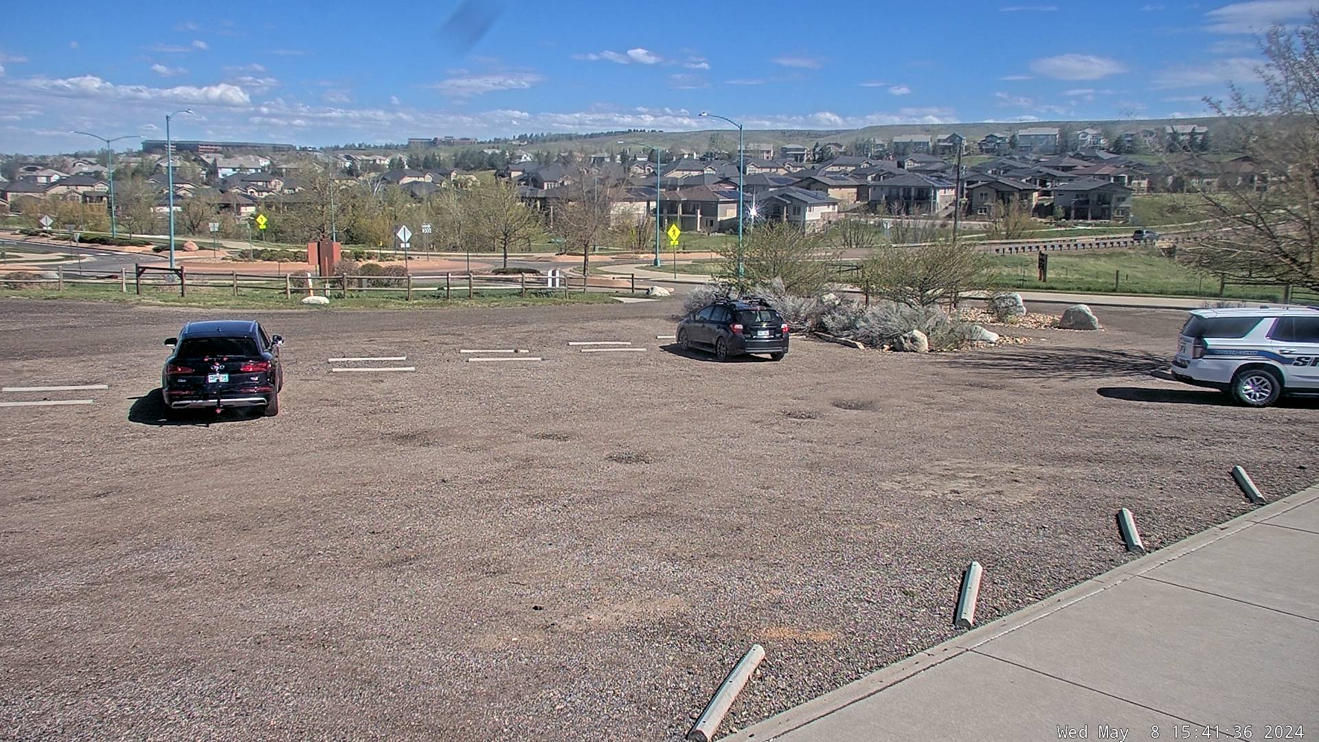 Live view of the Coalton Trailhead parking lot